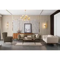 AEA Sofagarnitur Sitzgruppe 2x Sofas 3 Sitzer Sessel Couchtisch Wohnzimmer