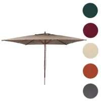 Mendler Ombrellone da giardino HWC-C57b, ombrellone da giardino, poliestere/legno 17 kg, quadrato 3x3 m, resistente agli urti ~ taupe