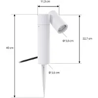 PRIOS Faretto con picchetto Tulimar, a 1 fascio, bianco, IP65
