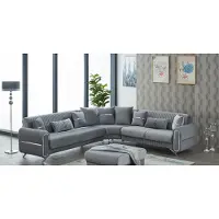 AEA Polstersofa Ecksofa L-Form Sofa Stoffsofa Grau Couch Eck Design Luxus