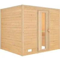 Karibu Cabina interna della sauna Sauna interna Mojave 3 panche in legno con finitura naturale Spessore della parete della cabina sauna: 40 mm Sauna a infrarossi