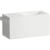 Laufen XPLORE.S Plan de toilette, rectangulaire, tablette à gauche, 1 trou pour robinet, sans trop-plein, 600x268x300mm, blanc brillant, H585XS30001111, H585XS30001111