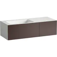Laufen FOLIO Plan de toilette, rectangulaire, 2 tiroirs, 1 trou pour robinetterie, sans trop-plein, 1254x500x350mm, H580FO75231111, H580FO75231111