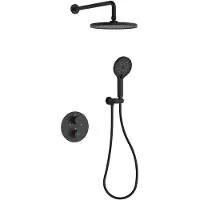 CERANO - Set doccia da incasso Tiziana - termostatico - box - nero opaco