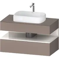 Duravit Collection One Meuble sous-vasque sur console, 1 tiroir, 1 tiroir, découpe au centre, 1000x550x600mm, niche blanc ultra-brillant, QA4731022430000, QA4731022430000