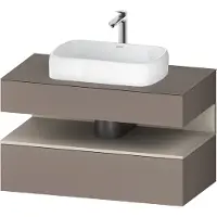 Duravit Collection One Meuble sous-vasque sur console, 1 tiroir, 1 tiroir, découpe au centre, 1000x550x600mm, niche Taupe Supermatt, QA4731083430010, QA4731083430010