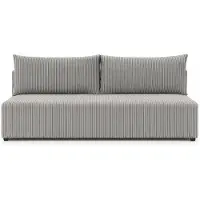Sofello LUNO divano con funzione letto grigio chiaro - Divano moderno in velluto a coste per il vostro salotto, zona notte: 204×144 cm