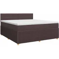 Syfax Letto a molle con materasso marrone scuro 140 x 190 cm in tessuto