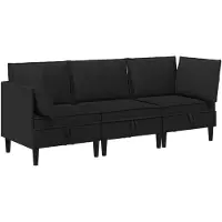 vidaXL Set da salotto , 3 pezzi, tessuto nero