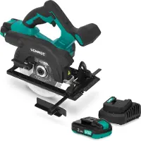 Vonroc Sega circolare a batteria 20V 150 mm | con 2 batterie da 2,0 Ah e caricabatterie rapido