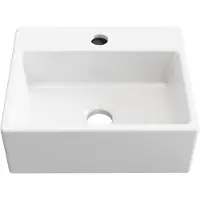 Baikal , lavabo in Vetroceramica da appoggio, forma quadrata, ideale per l'installazione su piano