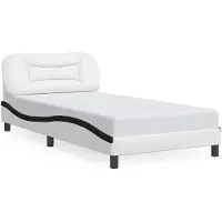 vidaXL Giroletto con testiera bianco e nero 100x200 cm in ecopelle