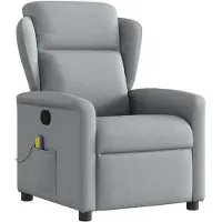 vidaXL Sedia da massaggio in tessuto grigio chiaro