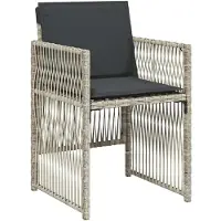 vidaXL set da pranzo da giardino da 13 pezzi con cuscini in rattan grigio chiaro