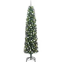 vidaXL Albero di Natale artificiale a 300 LED con supporto Verde 210 cm
