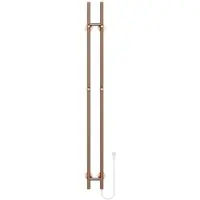 BELVIT asciugamani elettrico 150 cm doppio 120W con timer e 2 impostazioni di calore - a parete, 4 ganci, scaldasalviette elettrico per bagno