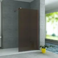 BELVIT Parete doccia , box doccia color bronzo con profilo in rame da 8 mm, 100x200 cm
