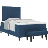 vidaXL Letto a molle con testiera blu 120 x 190 cm in tessuto