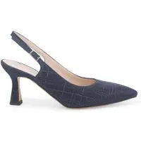 Melluso Décolleté donna slingback in tessuto blu notte d165q