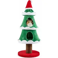 KOMFOTTEU , tiragraffi per gatti alto 130 cm, a forma di albero di Natale