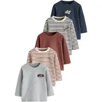 Next Maglietta beige / navy / marrone / grigio chiaro