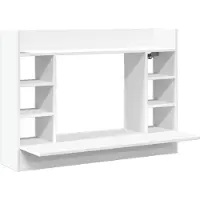 vidaXL Scrivania da parete bianca 105x48x75 cm in materiale ligneo
