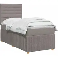 vidaXL LED letto a molle con materasso Taupe 90 x 200 cm tessuto
