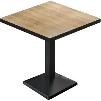 GGM Moebel International BPA | Tavolino da bistrot | Quadrato | Bordo nero | 60 x 60 x 78,5 cm | Rovere / Nero | Tavolino da bistrot / Tavolino da ristorazione