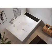 Riho Savona Baignoires rectangulaires, avec système d'air, à encastrer, 2 places, 190x130x48cm, 370 Betteres, blanc brillant, B065006005, B065006005