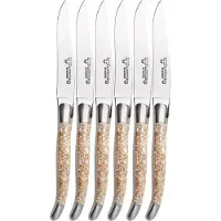 Laguiole En Aubrac 62C12CQTIH Sandvik 12C27, Trocha, set di 6 coltelli da bistecca