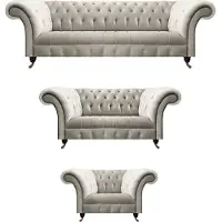 AEA Luxus Weiß Sofagarnitur Modern Set Chesterfield Wohnzimmer Sitz Möbel