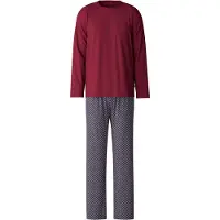 Calida Pigiama lungo marino / bordeaux / bianco