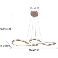 StarTech.com Lampada a sospensione moderna - DD5012 - Acrilico - LED dimmerabili - Telecomando - Oltre 20 sorgenti luminose - 10-15 m² - Oro