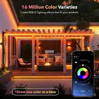 StarTech.com Catena luminosa LED effetto neon - Catena flessibile RGB da 20 metri - Con telecomando - Dimmerabile - 24 V - Spina europea - Ideale per feste