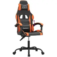 vidaXL Sedia da gioco in ecopelle nera e arancione
