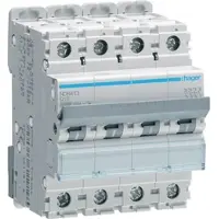 Hager Interruttore magnetotermico a 4 poli, 10 kA, caratteristica D, 13 A, 4 moduli