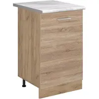 Vicco Mobiletto base cucina R-Line Sonoma/Rovere dorato 50 cm piano di lavoro Marmo, Model 70409