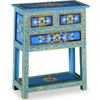 vidaXL Credenza con cassetti in legno massiccio mango turchese dipinta a mano