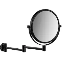 Emco Miroir de rasage et de maquillage pure, à 2 bras, rond, 200 mm, noir, 109413311, 109413311