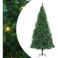 vidaXL Albero di Natale artificiale con 300 LED con supporto Verde 300 cm