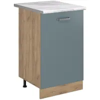 Vicco Mobiletto base cucina R-Line Grigio-blu/Rovere dorato 50 cm piano di lavoro Marmo, Model 70392