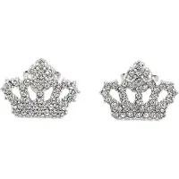 Juicy Couture Orecchini 'Crystal Motif Crown Stud' argento