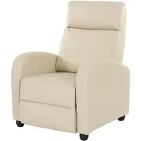 Mendler Poltrona TV reclinabile Denver, Pelle finta ~ crema