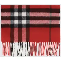 Burberry Sciarpa in cashmere con motivo tartan e fondo sfrangiato