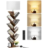 Sonstiges Libreria a forma di albero, 9 ripiani, scaffale angolare con illuminazione, telecomando, timer, legno, colore marrone rustico