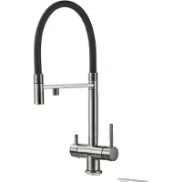 OEM Rubinetto da cucina, acqua filtrata e miscelatore, con funzione di spruzzatore estraibile, colore grigio canna di fucile