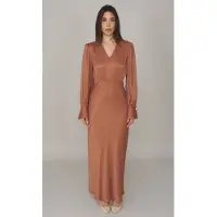 Twinset Abito lungo con polso gemello, colore bruciato