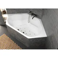 Riho Winnipeg Baignoires d'angle, avec système d'air, à encastrer, 2 places, 145x145x47,5cm, 225 Betteres, blanc, B010007005, B010007005