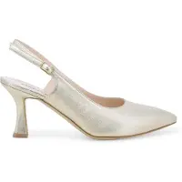 Melluso Décolleté donna slingback in pelle wash platino d165q