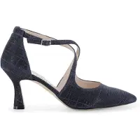 Melluso Décolleté elegante blu notte con cinturini incrociati e glitter e1631q